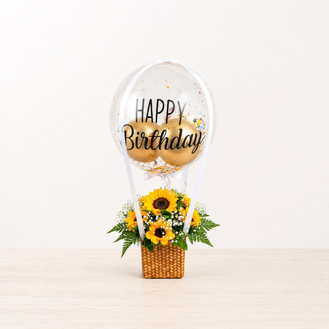 Balão Happy Birthday Girassol