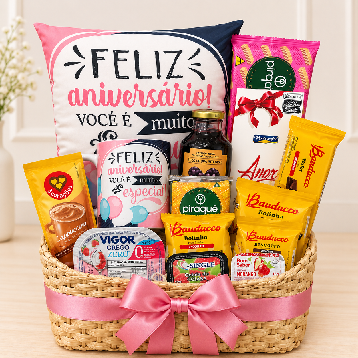 Cesta Feliz Aniversário Para Ele