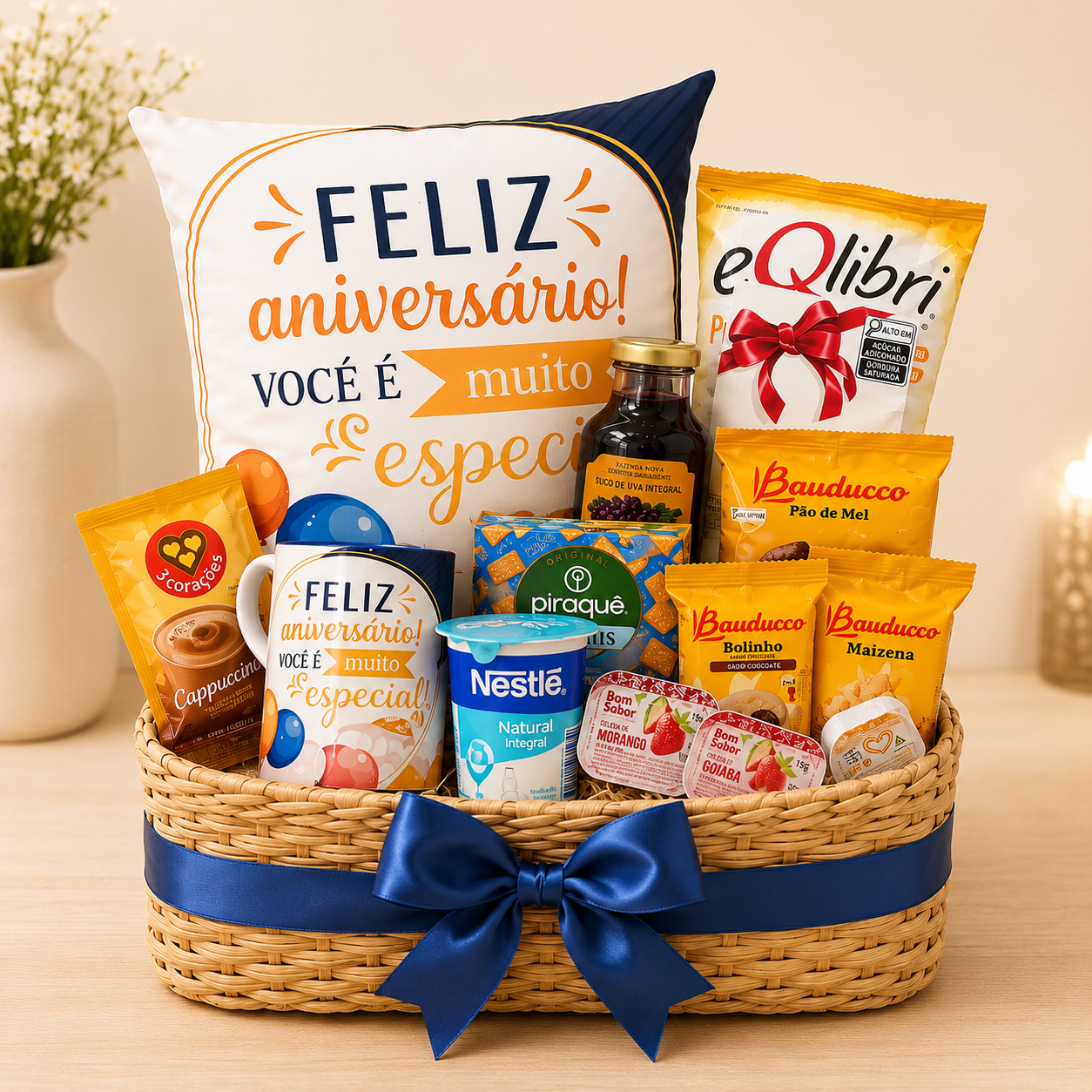 Cesta Feliz aniversário Para Ele