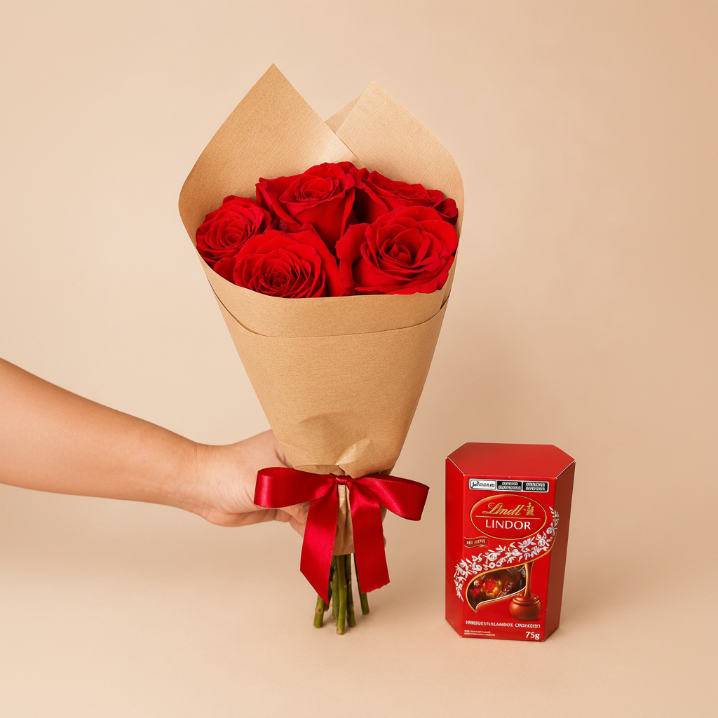 Cone de Rosas vermelhas e Lindth